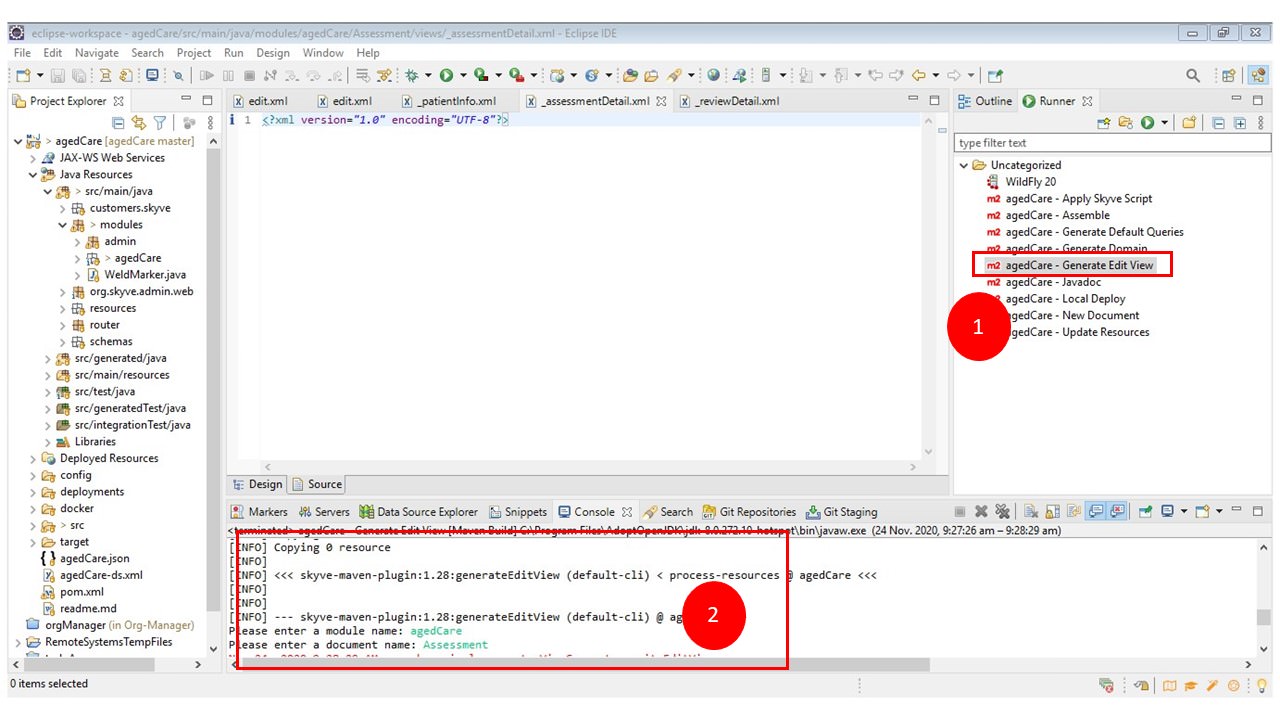 Assessment edit view creation